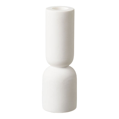 Candlestick - Candlesticks, Kalkstein, weißer Set von 2