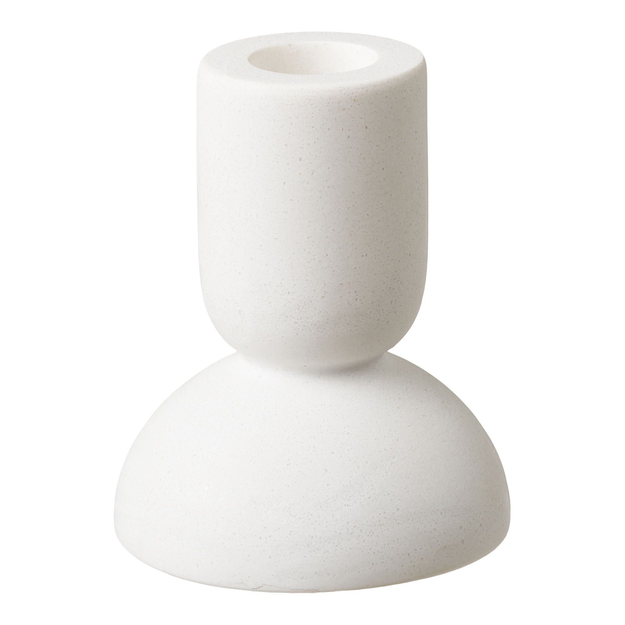 Candlestick - Candlesticks, Kalkstein, weißer Set von 2