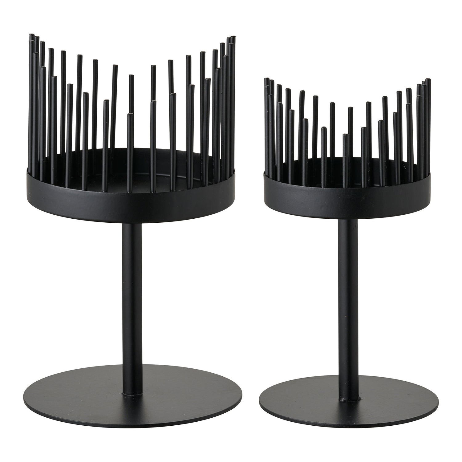 Candlestick - Candlestick, Stahl, schwarzer 2 -Set von 2