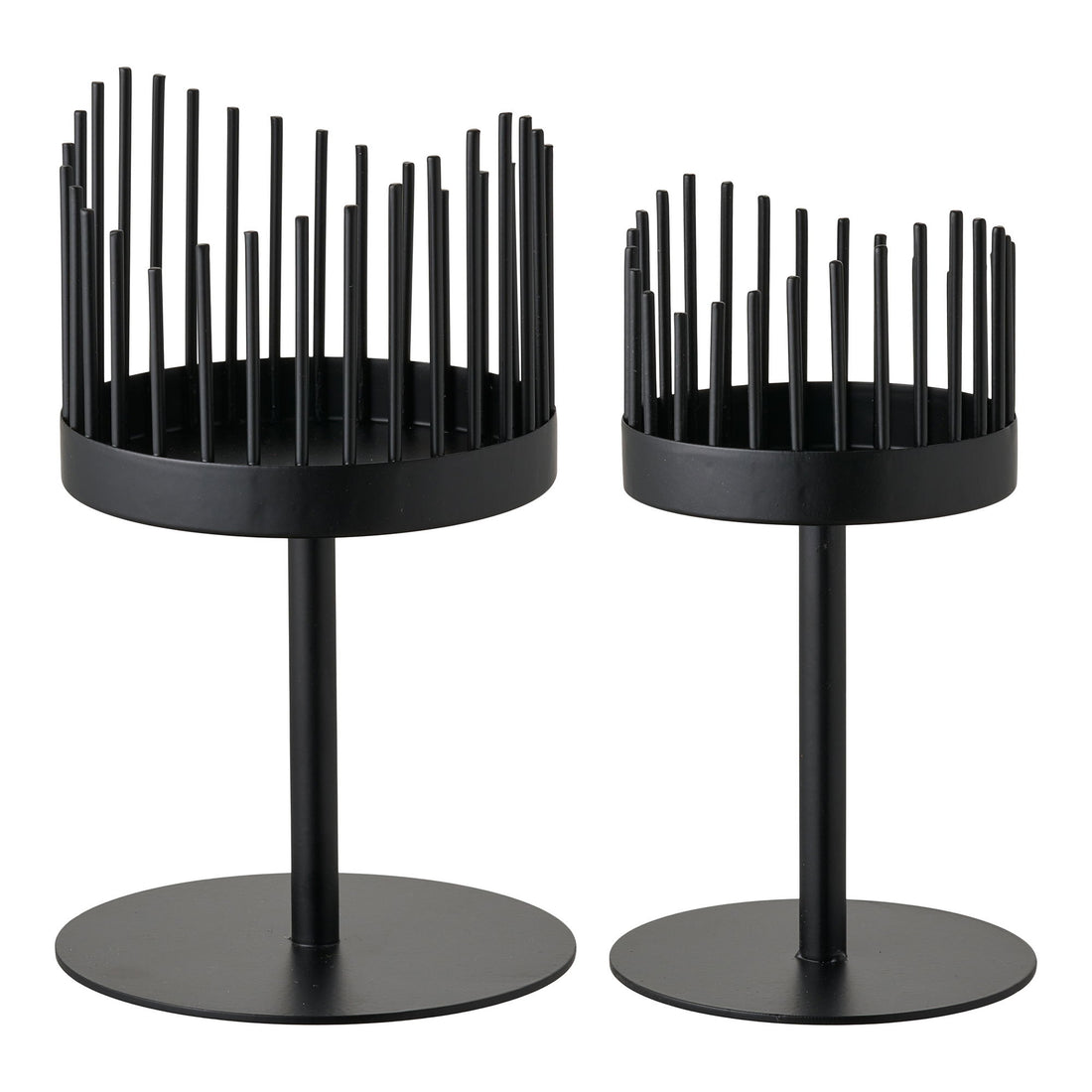 Candlestick - Candlestick, Stahl, schwarzer 2 -Set von 2