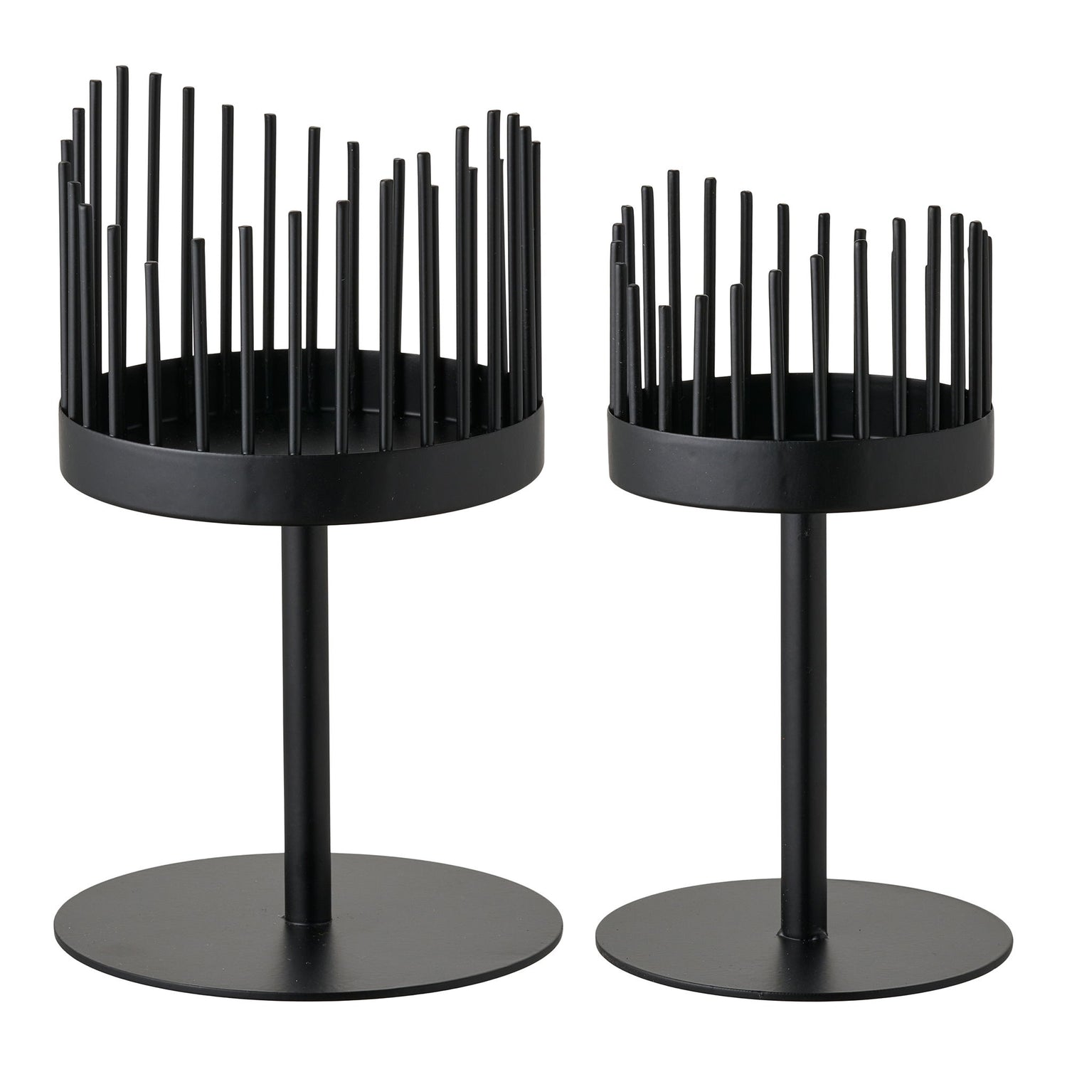 Candlestick - Candlestick, Stahl, schwarzer 2 -Set von 2