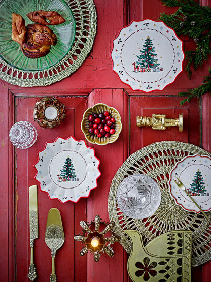 Bloomingville Naive Cake Dish, Rot, Keramik