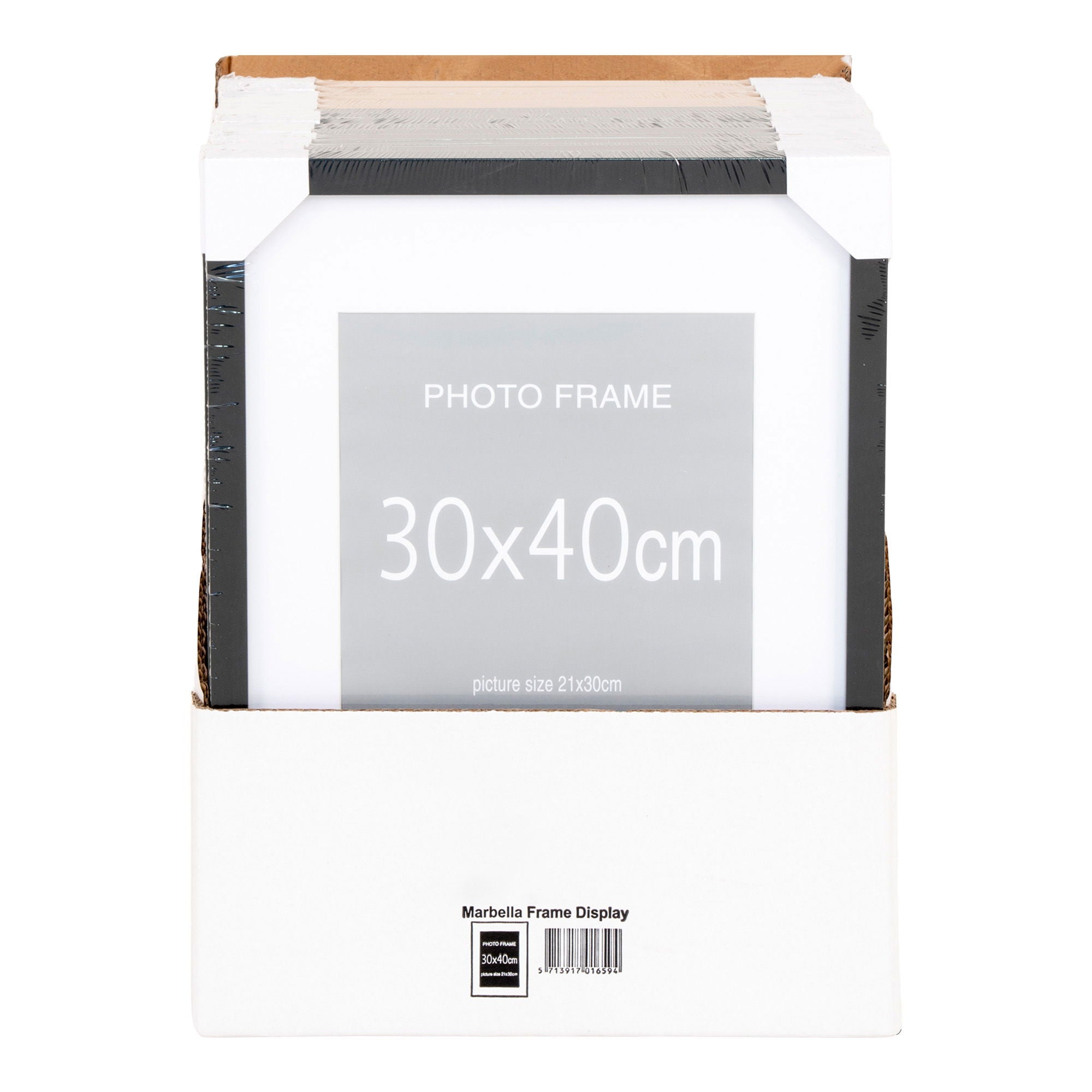 Marbella Frame Display - Frame Display, 7 PCs. Schwarz und 8 PCs. Natur 30x40 cm