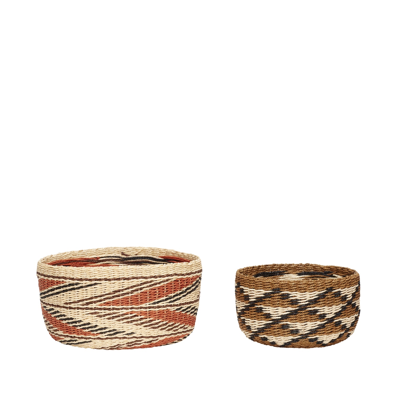 Evoke -Kurve breite Natur/Multicolored (Set von 2) - Ø20xH12, Ø26xh14cm