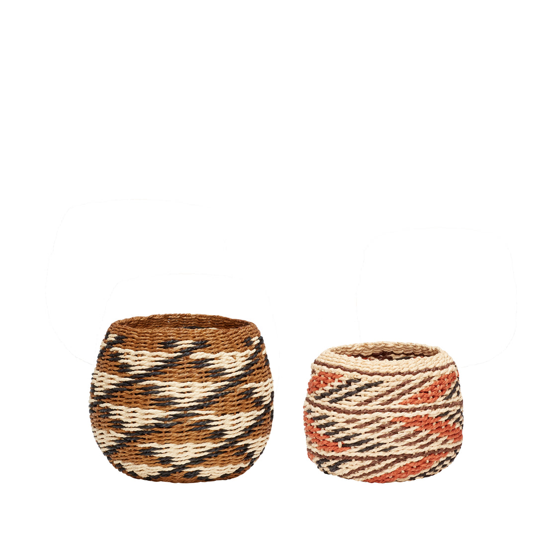 Evoke Curve Round Nature/Multicolored (Set von 2) - Ø12xh13, Ø13xh10cm