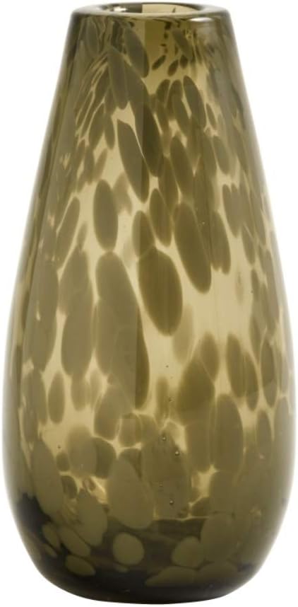 Nordal Deco Clear Vase Braunhöhe 17 cm Fleckenmuster handgefertigtes Glas