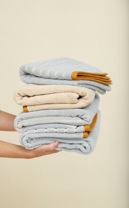 Hübsch Promenade Handtuch klein Blau/wahr