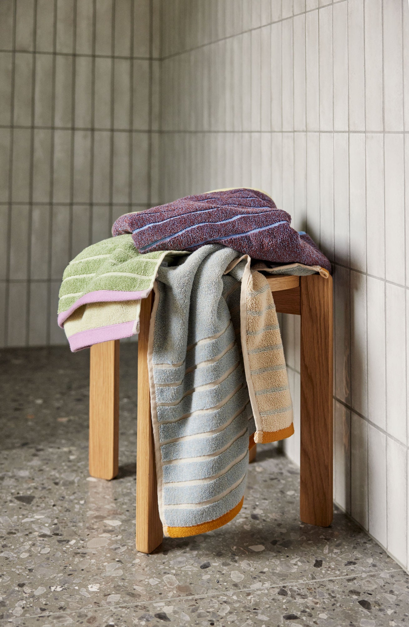 Hübsch Promenade Handtuch klein Blau/wahr