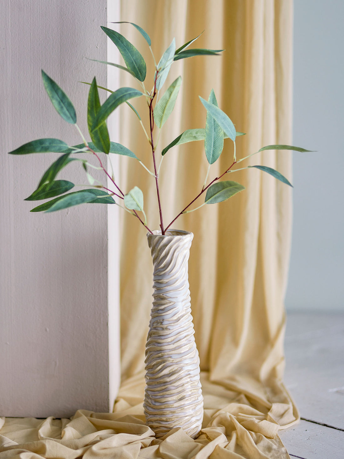 Bloomingville Damien Vase, weiß, Steinzeug