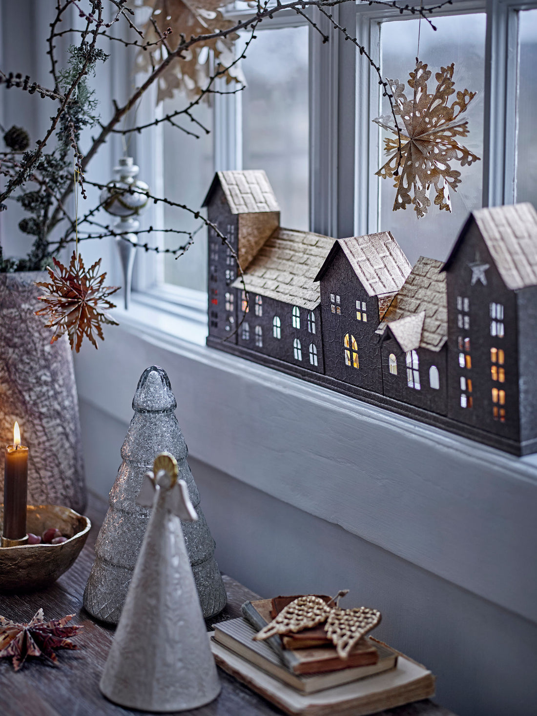 Bloomingville Emilius Deko Bäume, Silber, recyceltes Glas