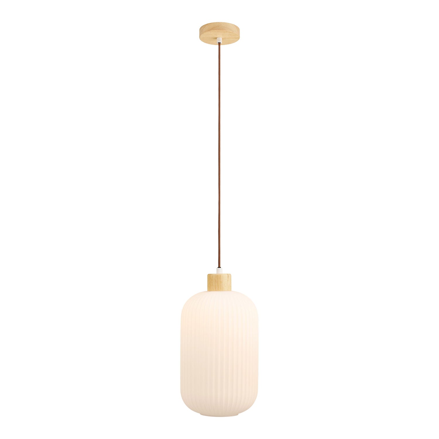 Argalo Anhänger - Anhänger, Glas/Holz, weiß Ø20 cm