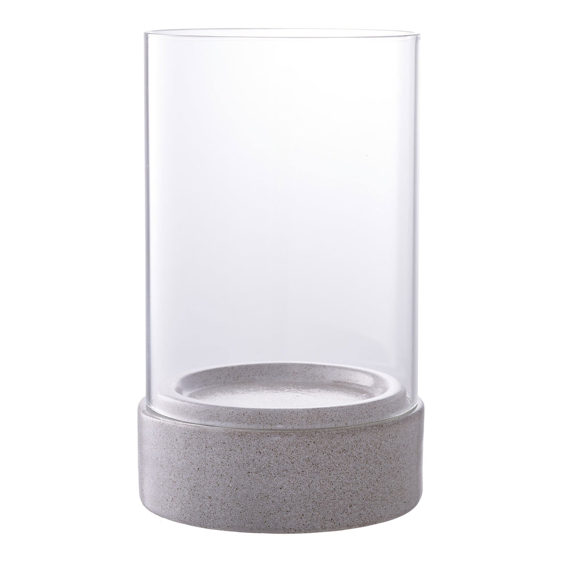 Hurrikan Candlestick, Keramik/Glas, grau<br>16x25,5 cm