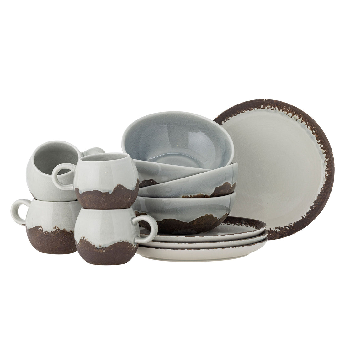 Bloomingville Paula Frühstücksset, Brown, Steinzeug
