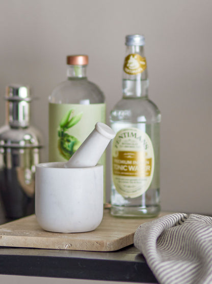 Bloomingville Misaki Mörtel &amp; Beulen, Weiß, Marmor