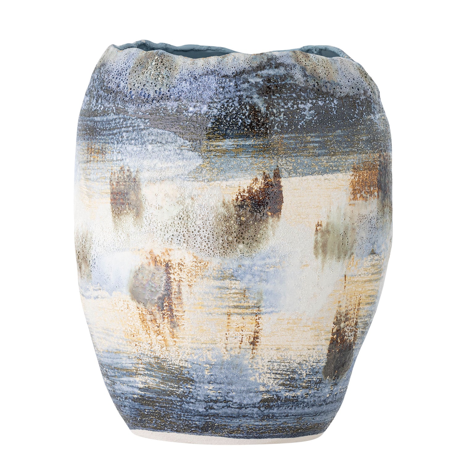 Bloomingville Nienna Vase, Blau, Steinzeug