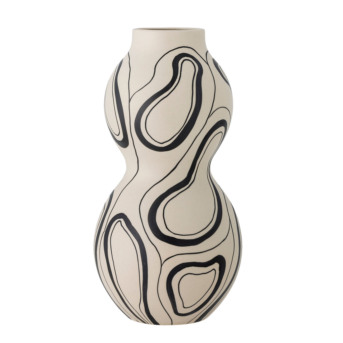 Bloomingville Nicola Vase, Schwarz, Steinzeug