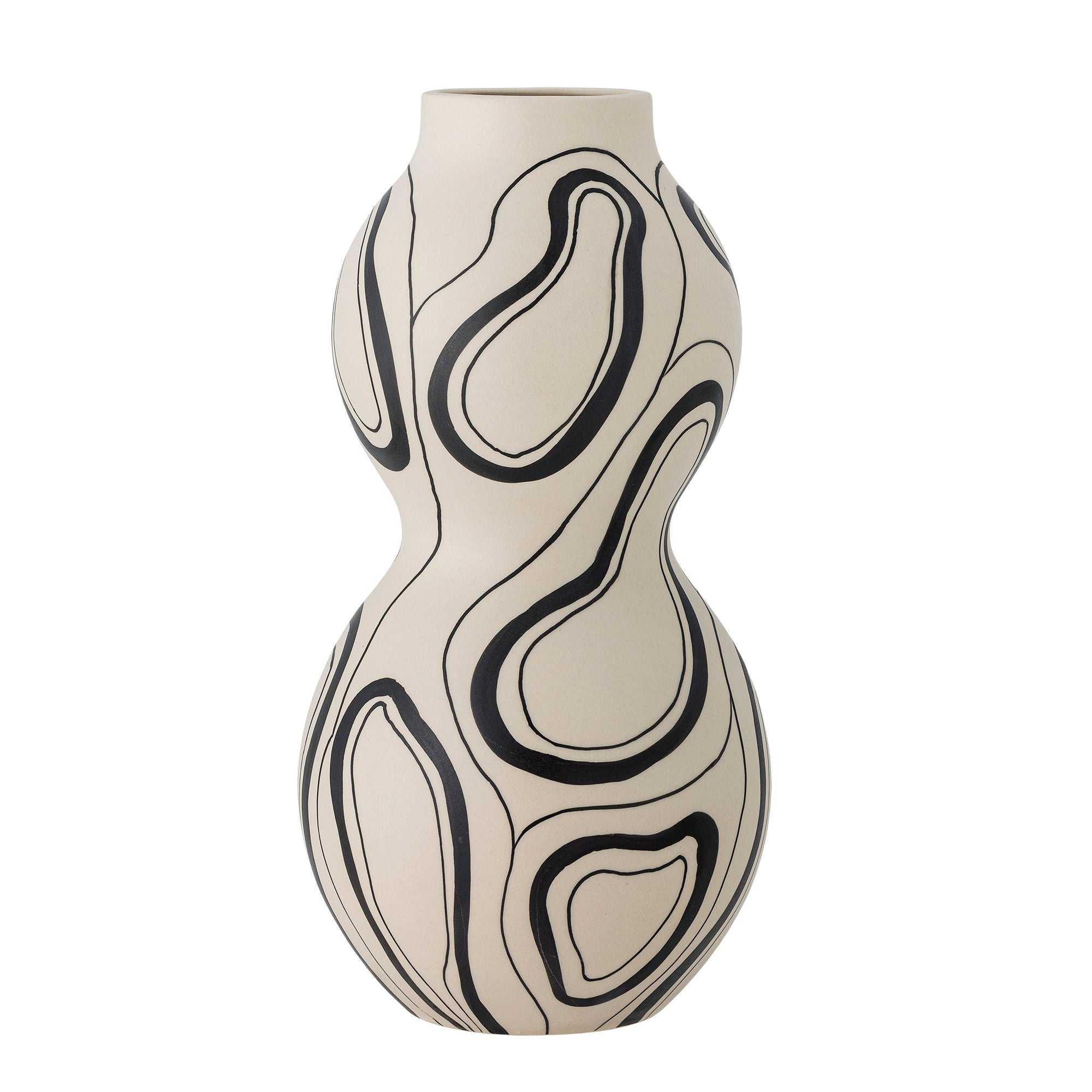 Bloomingville Nicola Vase, Schwarz, Steinzeug