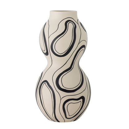 Bloomingville Nicola Vase, Schwarz, Steinzeug