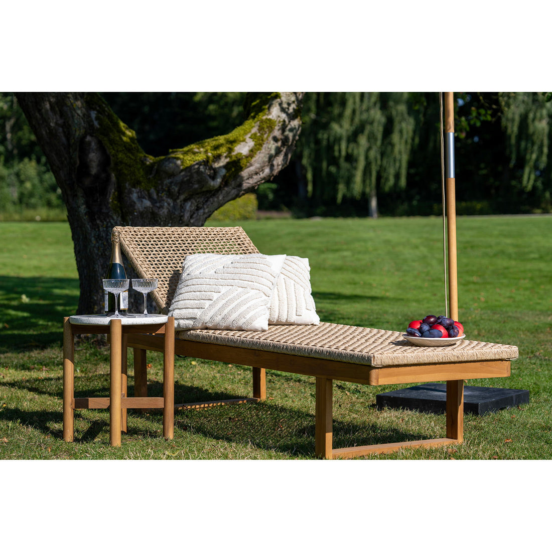 Sonnengeschäfte, Teak/Polyrattan, Natur