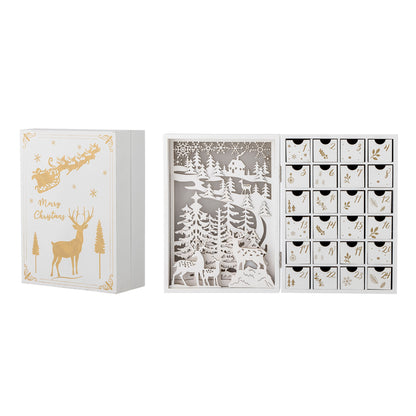 Bloomingville Elimar -Kalender mit Licht, Weiß, Sperrholz