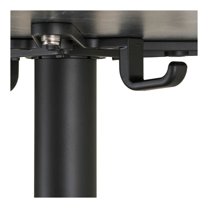 Cafétisch - Cafétisch, Marmor -Look -Arbeitsplatte, weiß mit goldener Kante, schwarze Beine, Aluminium Ø60x73 cm