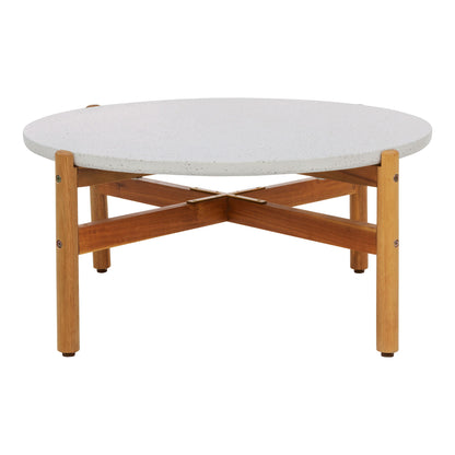 Couchtisch, Akazie/Terazzo, Natur&lt;br&gt;Ø84,5x38,5 cm