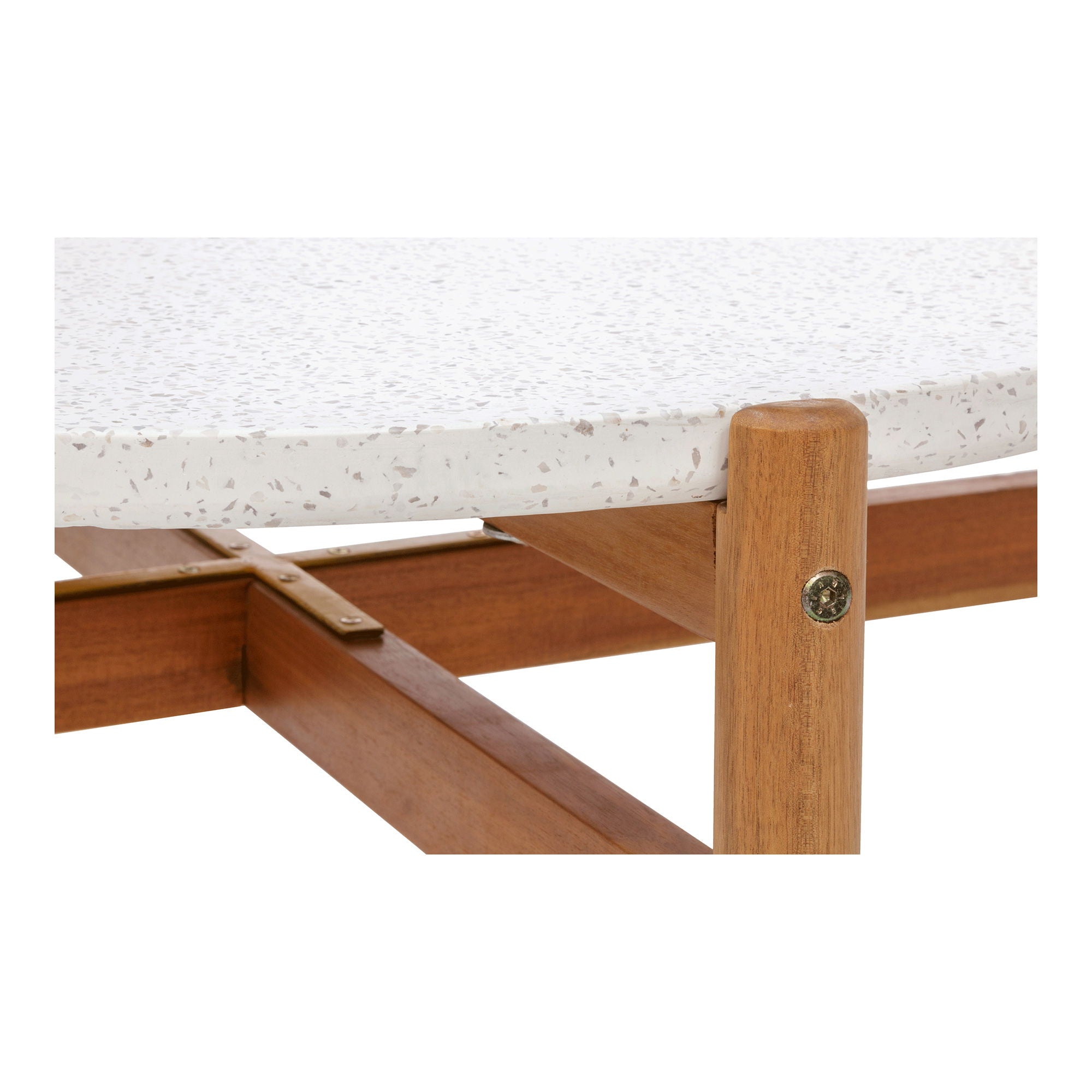 Couchtisch, Akazie/Terazzo, Natur&lt;br&gt;Ø84,5x38,5 cm