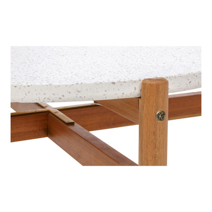 Couchtisch, Akazie/Terazzo, Natur&lt;br&gt;Ø84,5x38,5 cm