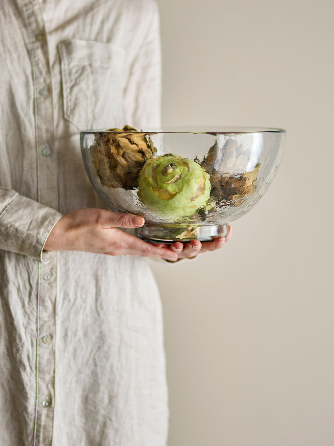 Bloomingville Taro Bowl, klar, recyceltes Glas