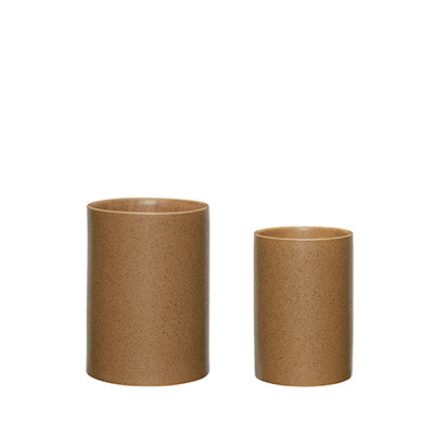 Edna Pot Brown (2er-Set) – ø14xh19, ø18xh24cm