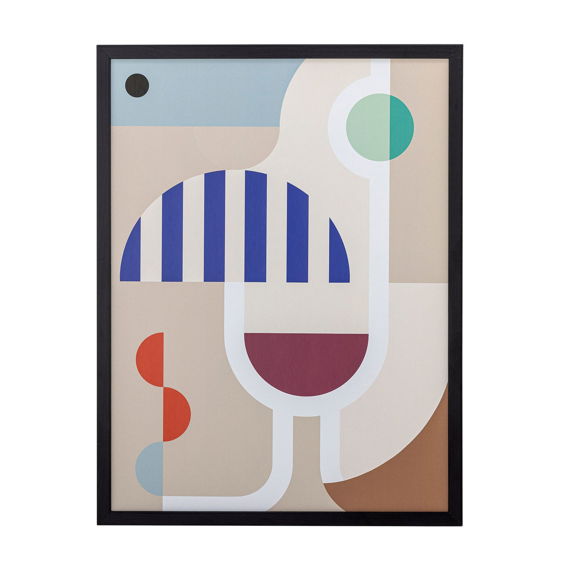 Bloomingville Wein Illustration mit Rahmen, schwarz, Mann