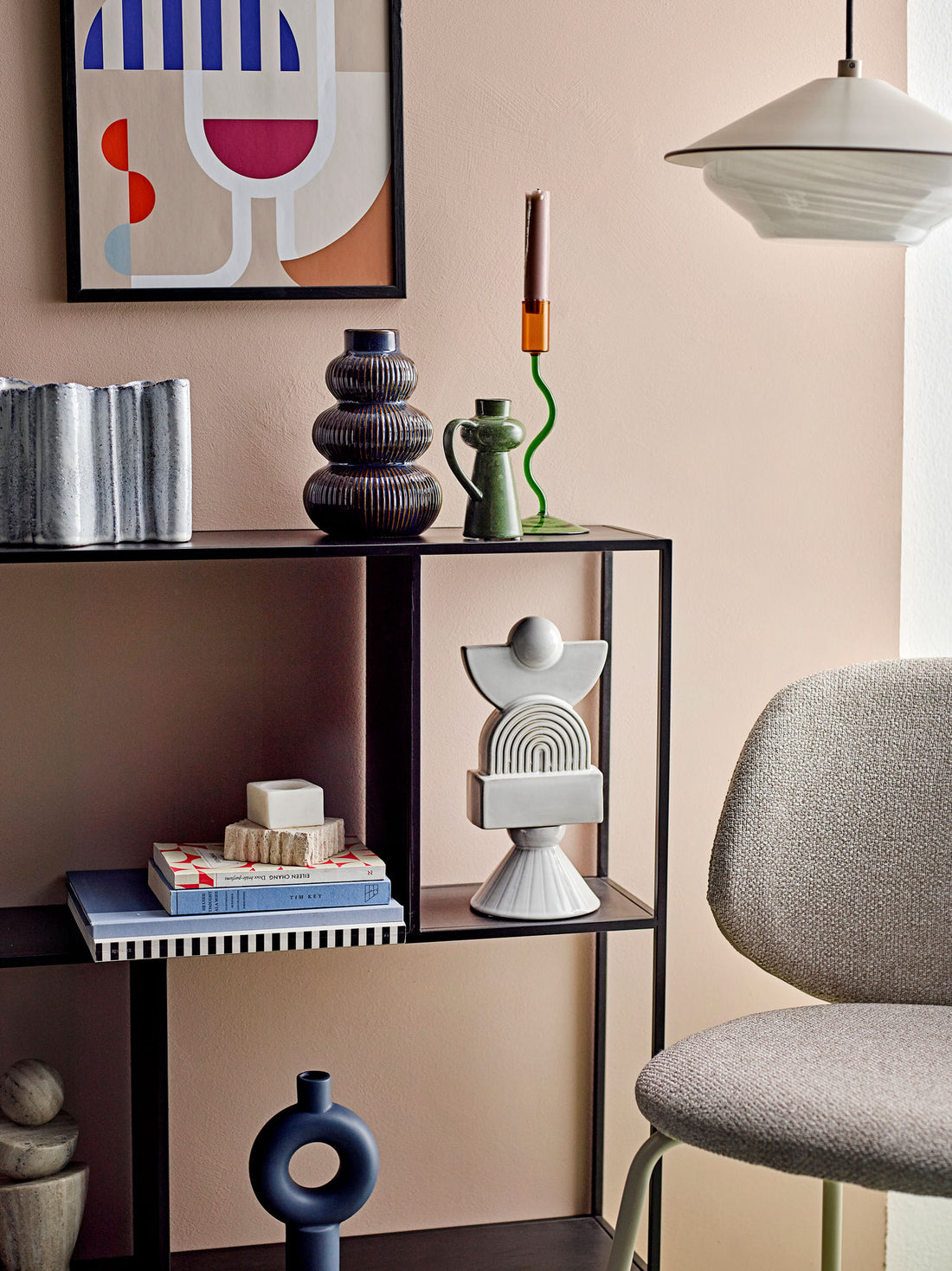 Bloomingville Wein Illustration mit Rahmen, schwarz, Mann