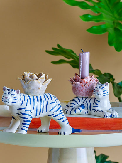 Bloomingville Rory Candlestick, Weiß, Steinzeug