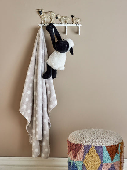 Bloomingville Mini Dolly Teddybär mit Decke, Weiß, Polyester