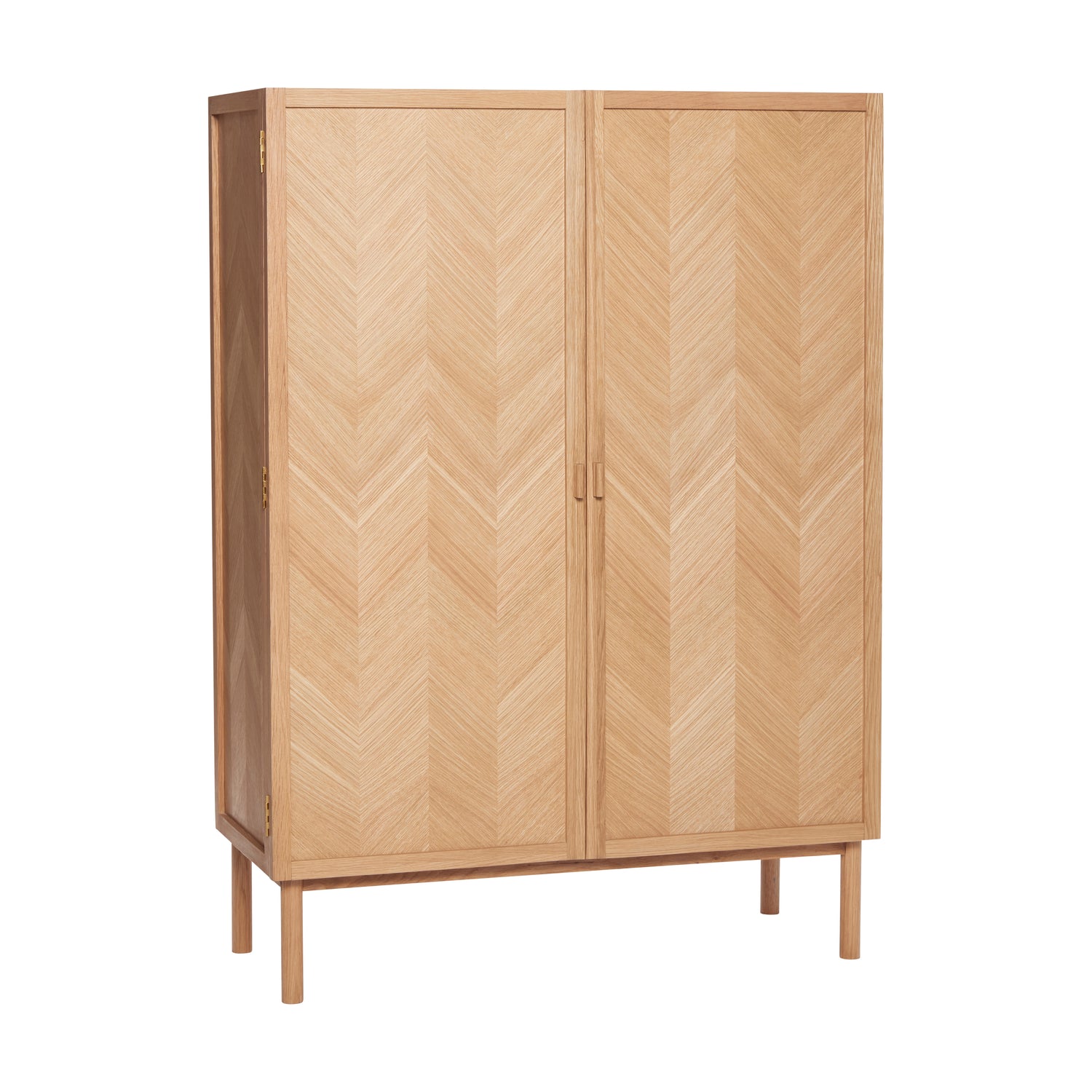 Fischgräten-Kleiderschrank, mittelgroß, Natur – 100 x 42 x 140 cm