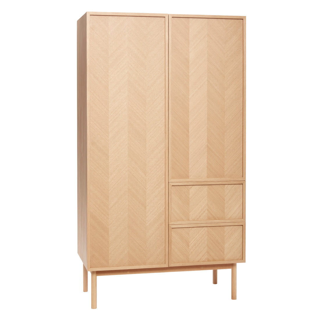 Fischgrätengarderobe Große Natur - 100x52x180 cm