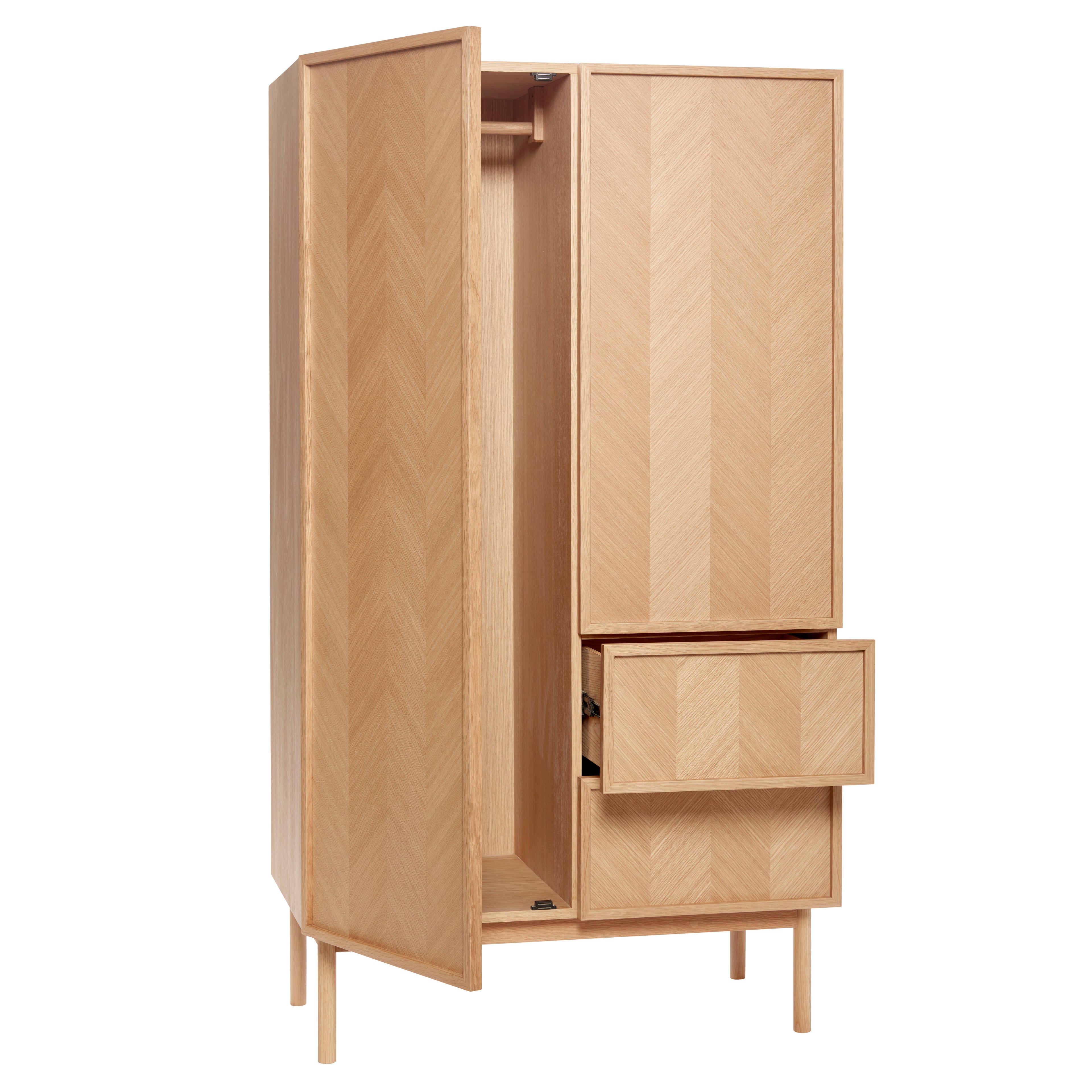 Fischgrätengarderobe Große Natur - 100x52x180 cm