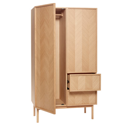 Fischgrätengarderobe Große Natur - 100x52x180 cm