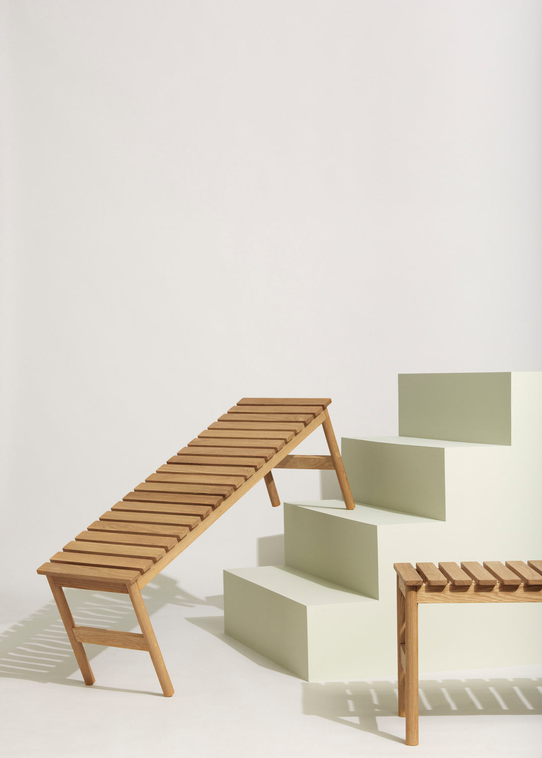 Reihenbank groß Natur - 122x40xh45cm