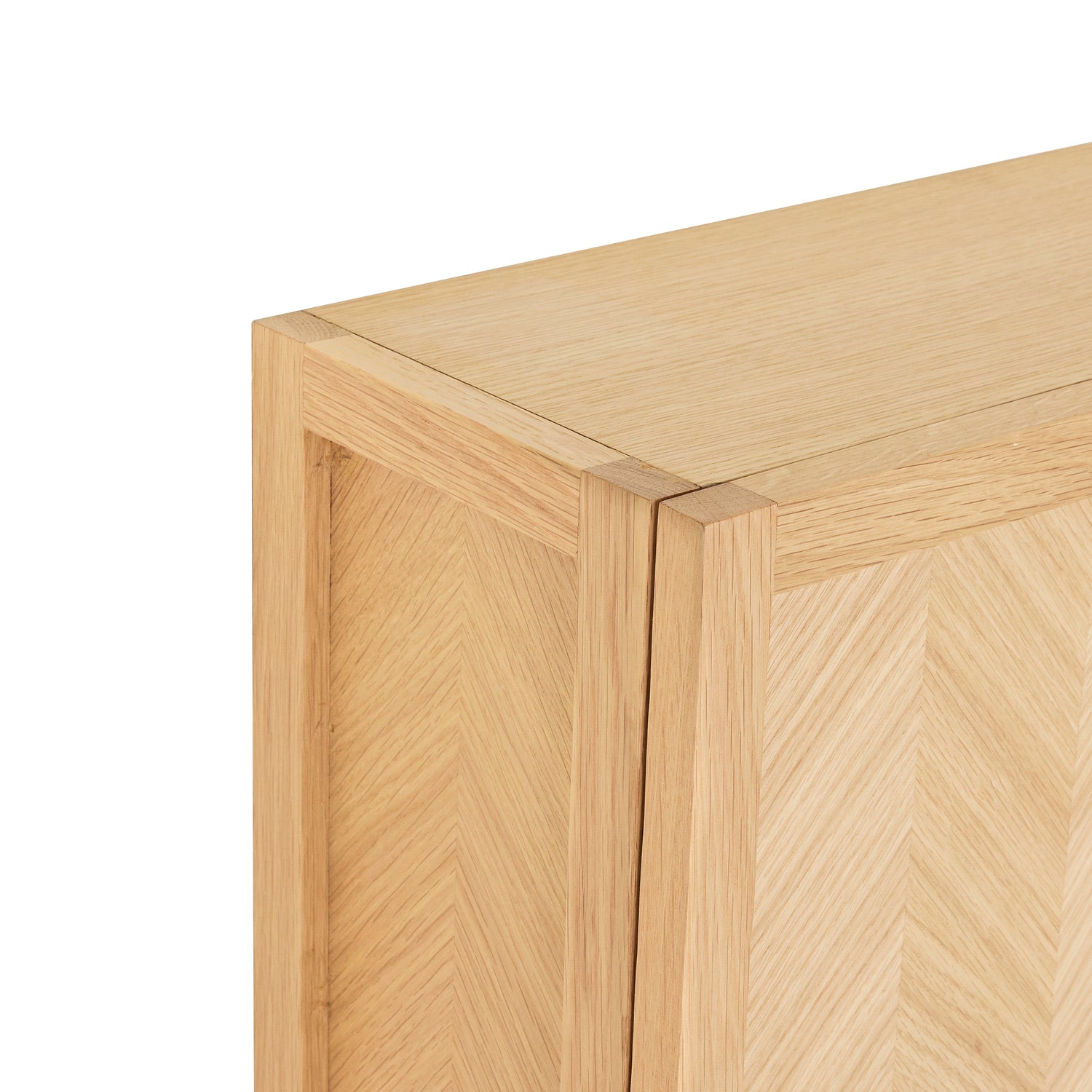 Schuhschrank mit Fischgrätenmuster, groß, naturfarben – 100 x 25 x 40 cm