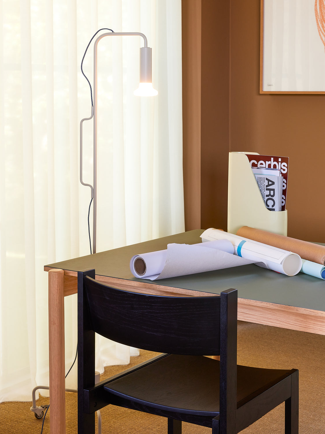 Schräger Esstisch, rechteckig, olivgrün – 190 x 107 x 75 cm