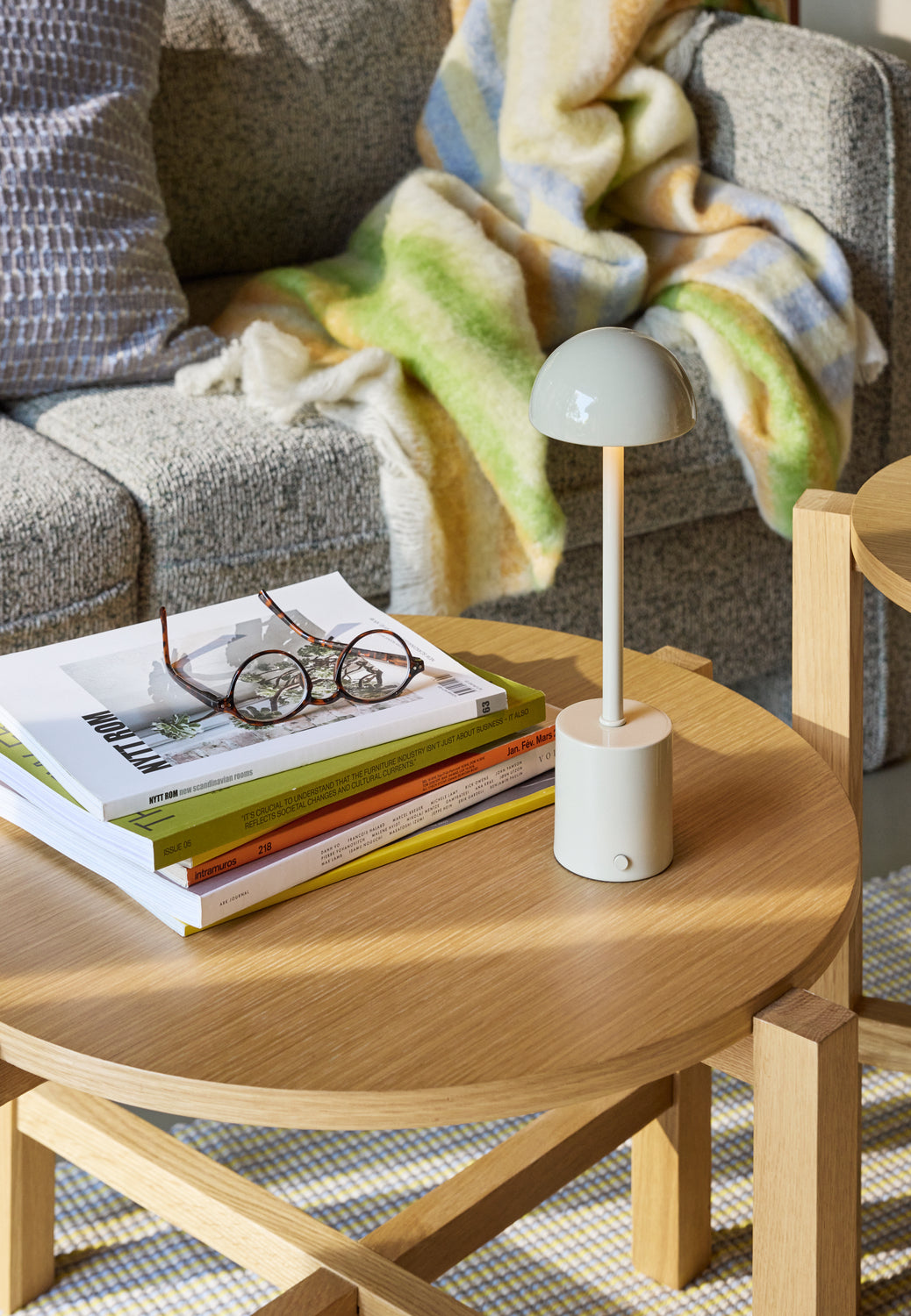 Four Couchtisch Natural (2er-Set) – ø68xh42cm, ø48xh55cm