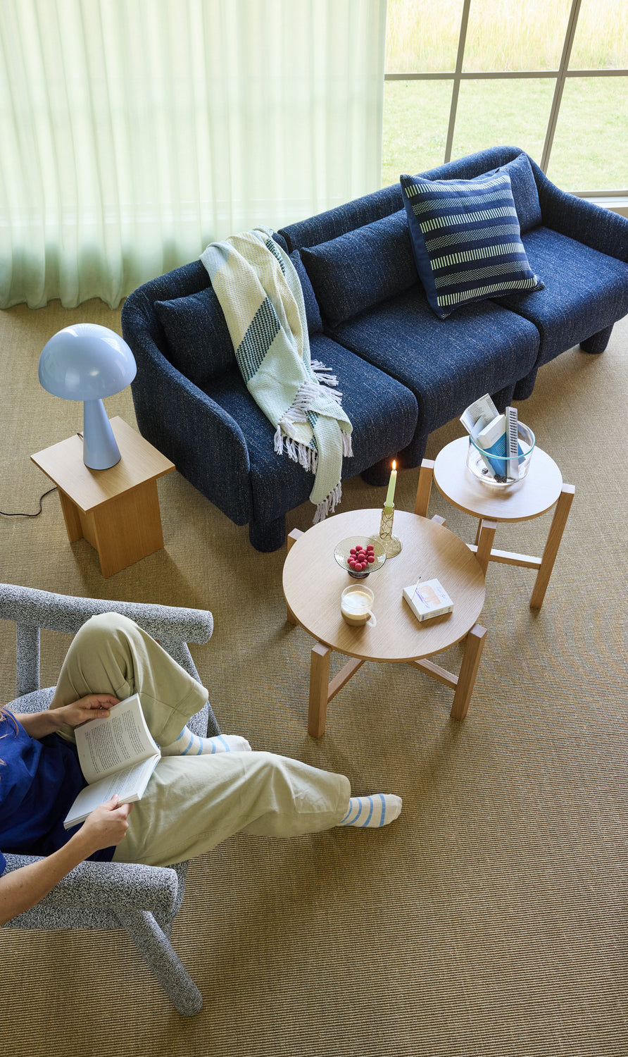 Four Couchtisch Natural (2er-Set) – ø68xh42cm, ø48xh55cm