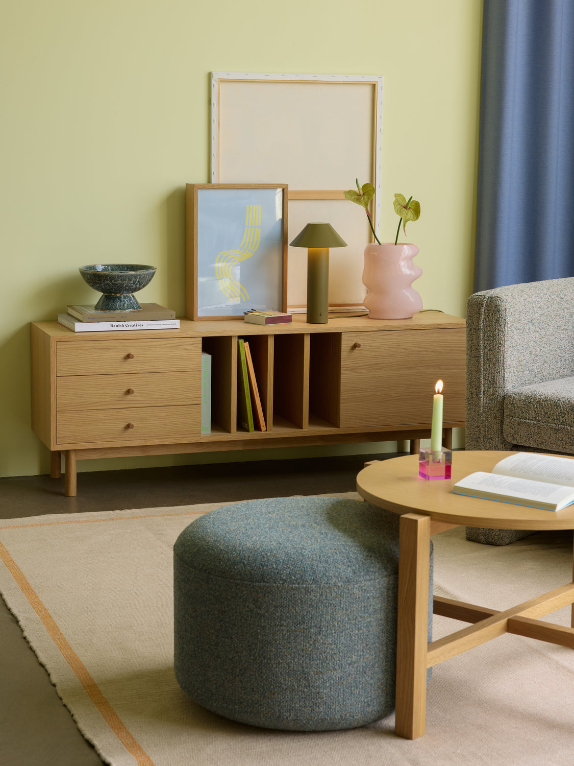 Four Couchtisch Natural (2er-Set) – ø68xh42cm, ø48xh55cm