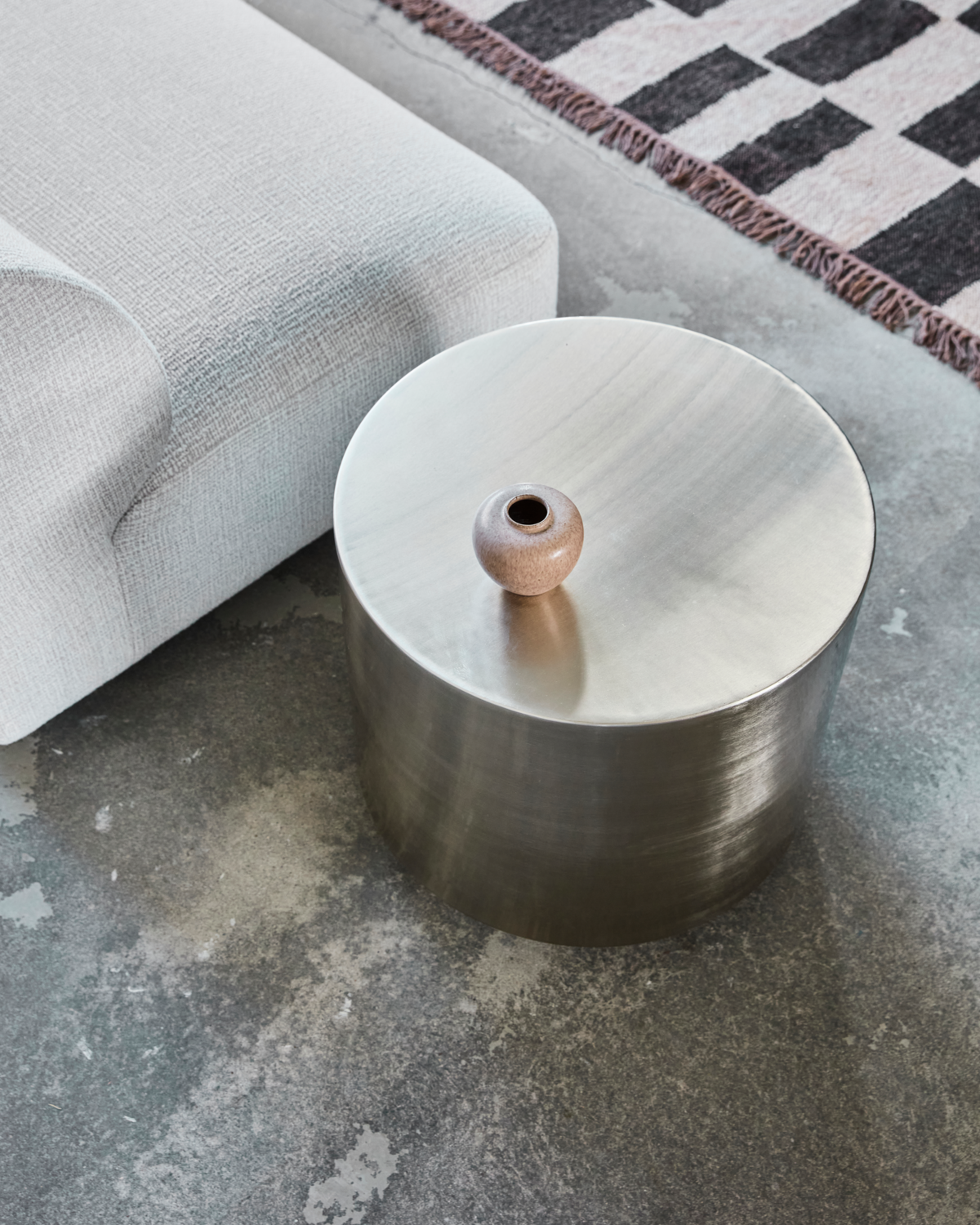 Couchtisch, HDStep, gebürstetes Silber-Finish