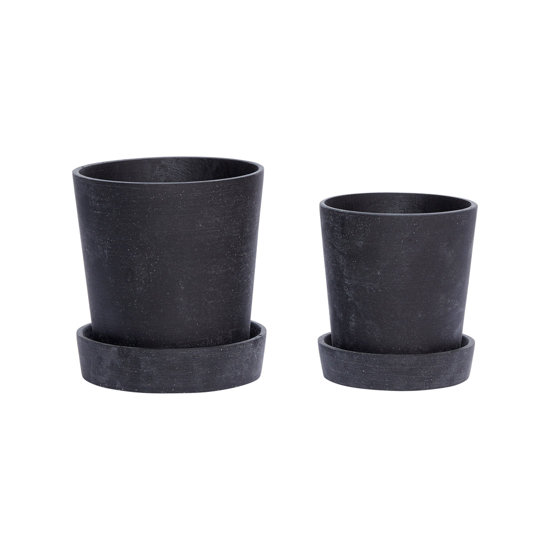 Podestopf kleiner Schwarz (Set von 2) - Ø14xh16, Ø17xh19cm