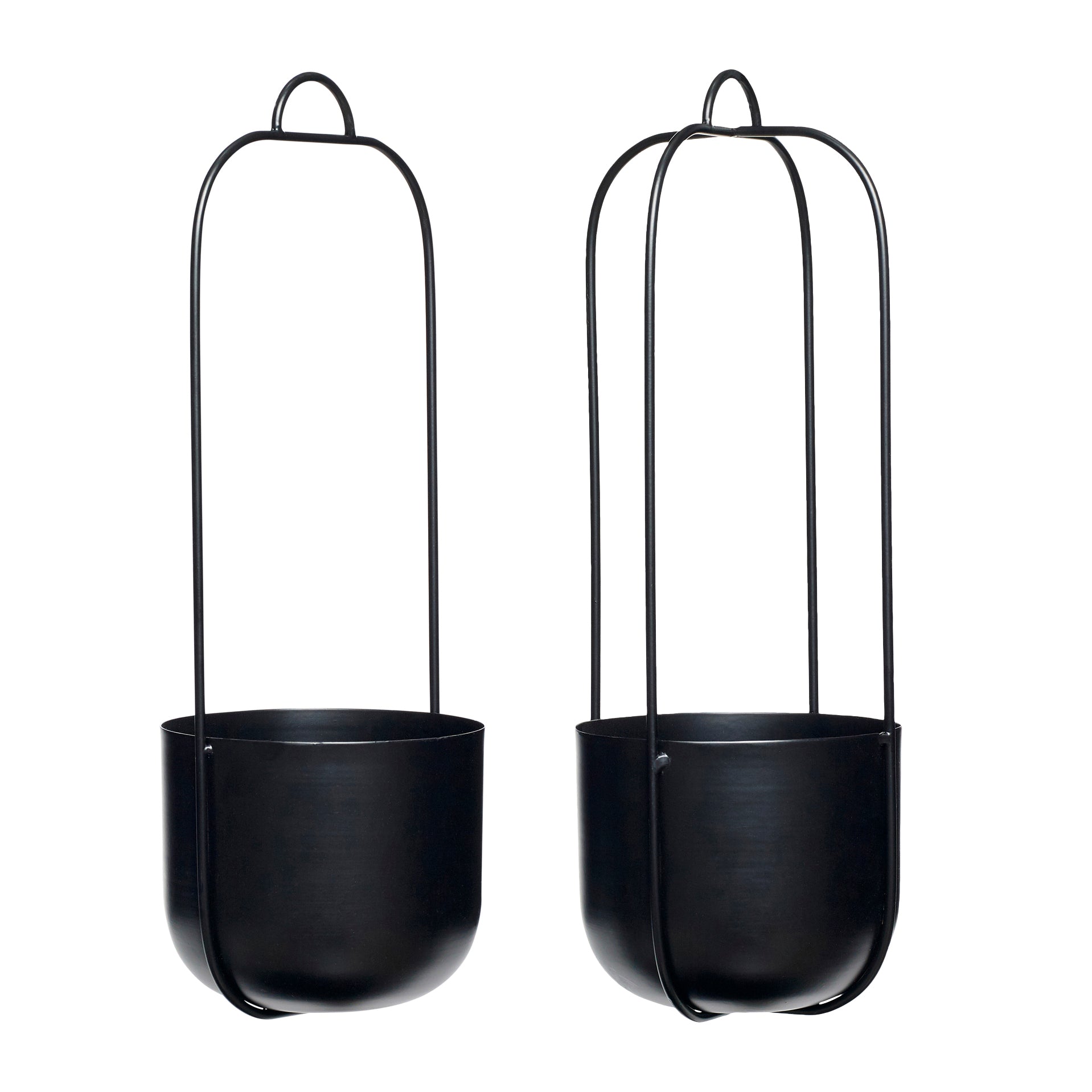 Lotus Hanging Pot Black (Set 2) - Ø16xH44cm