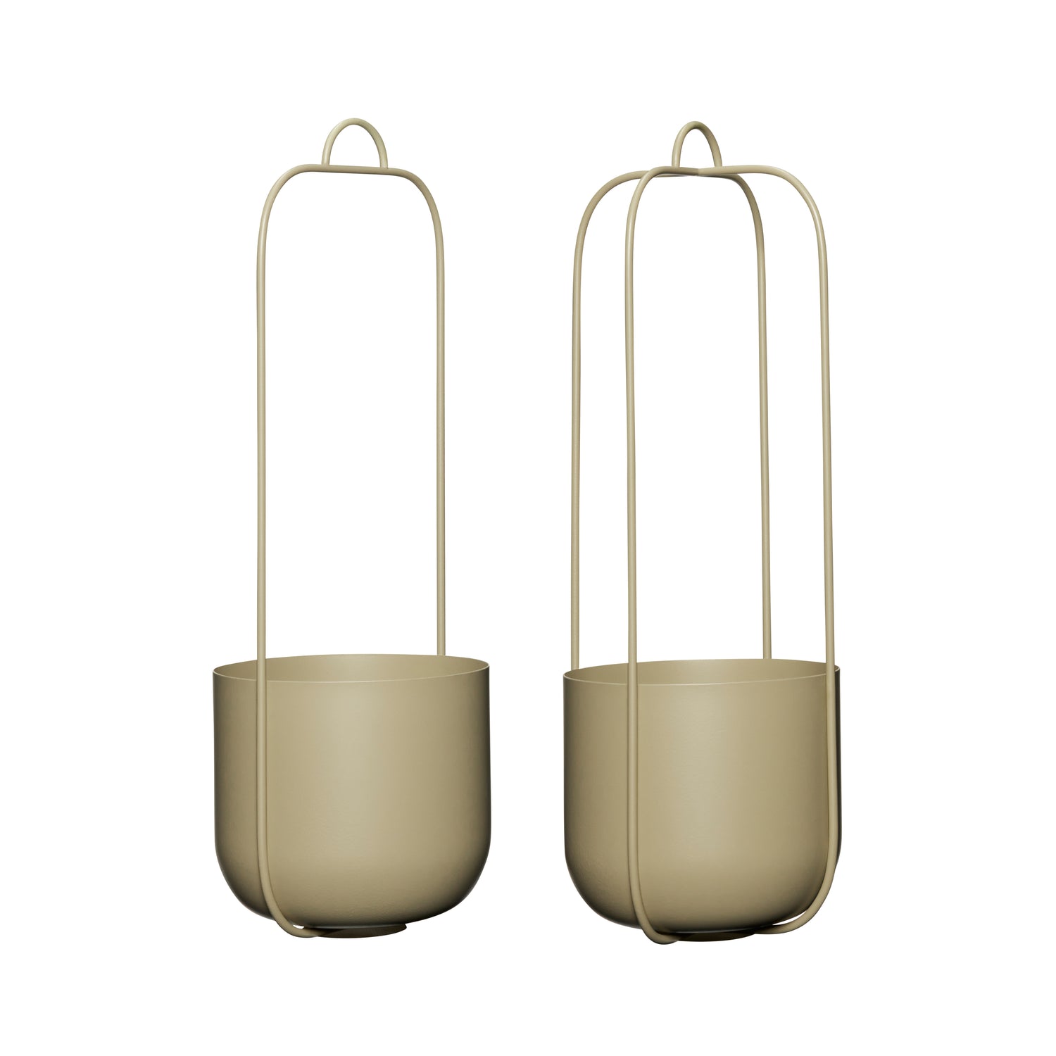 Lotus Hanging Pot Khaki (2) - Ø16xh44cm