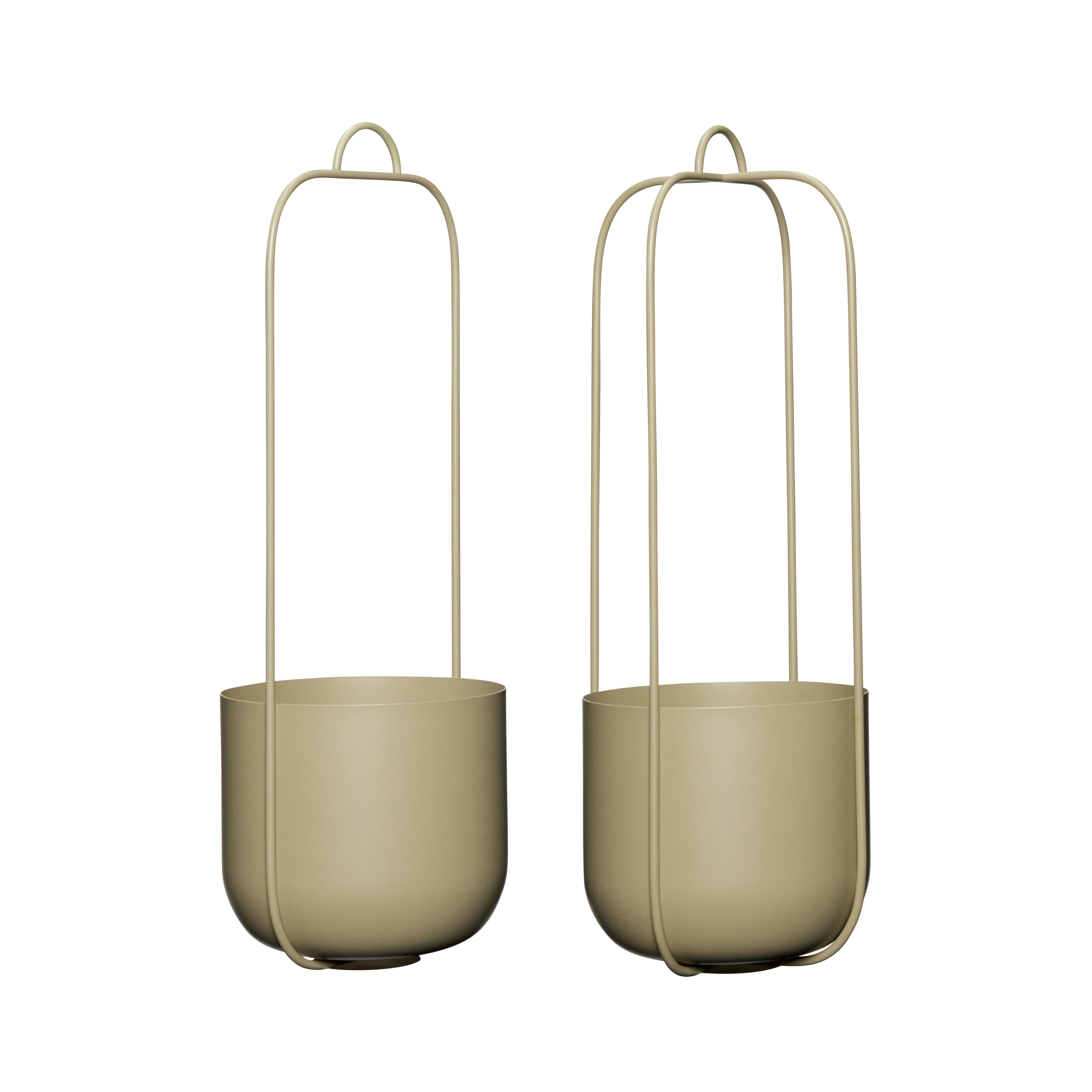 Lotus Hanging Pot Khaki (2) - Ø16xh44cm