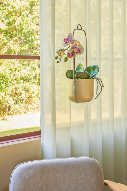 Lotus Hanging Pot Khaki (2) - Ø16xh44cm
